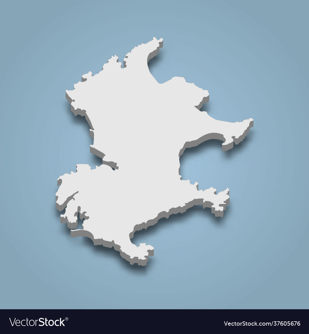 3d isometric map pingtan is an island in china Vector Image