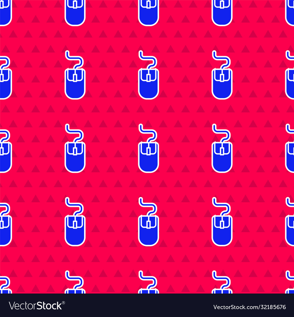 Blue computer mouse icon isolated seamless pattern Vector Image Blue computer mouse icon isolated seamless pattern