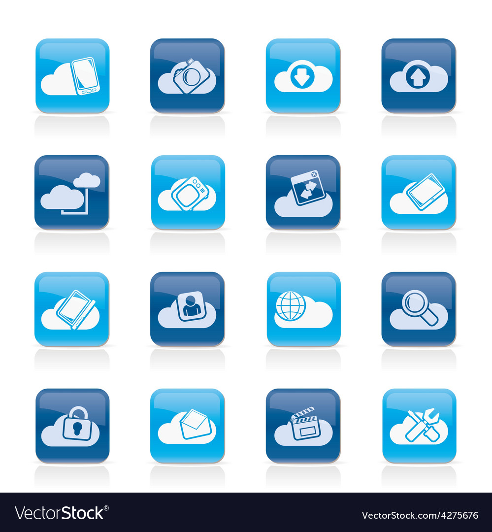 Cloud services and objects icons