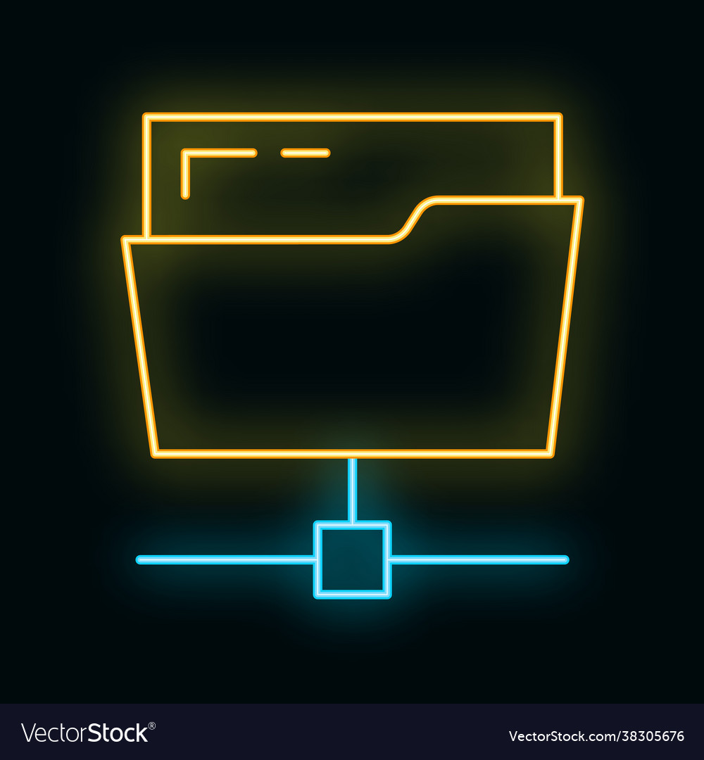 Folder online database computer cloud icon glow Vector Image Folder online database computer cloud icon glow