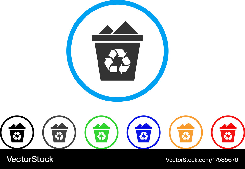 Full recycle bin rounded icon Royalty Free Vector Image