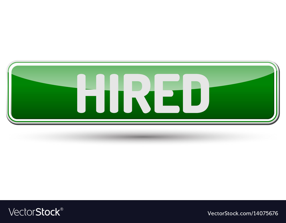 Hired - abstract beautiful button with text