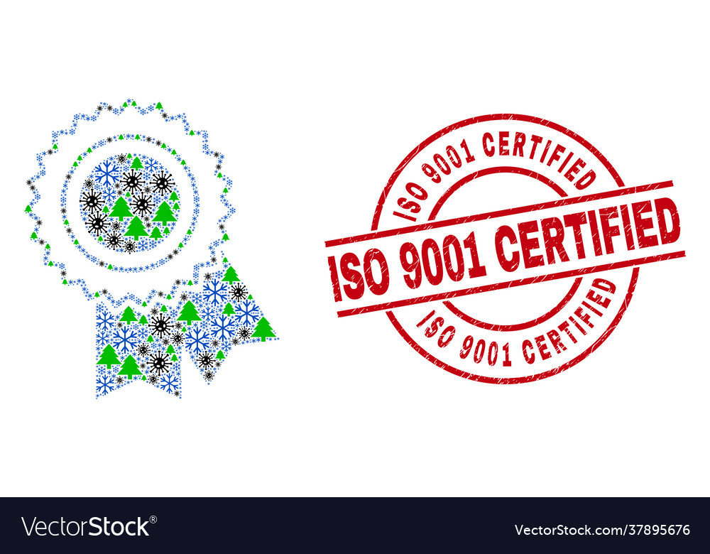 Iso 9001 zertifiziertes Distresssiegel und Auszeichnung