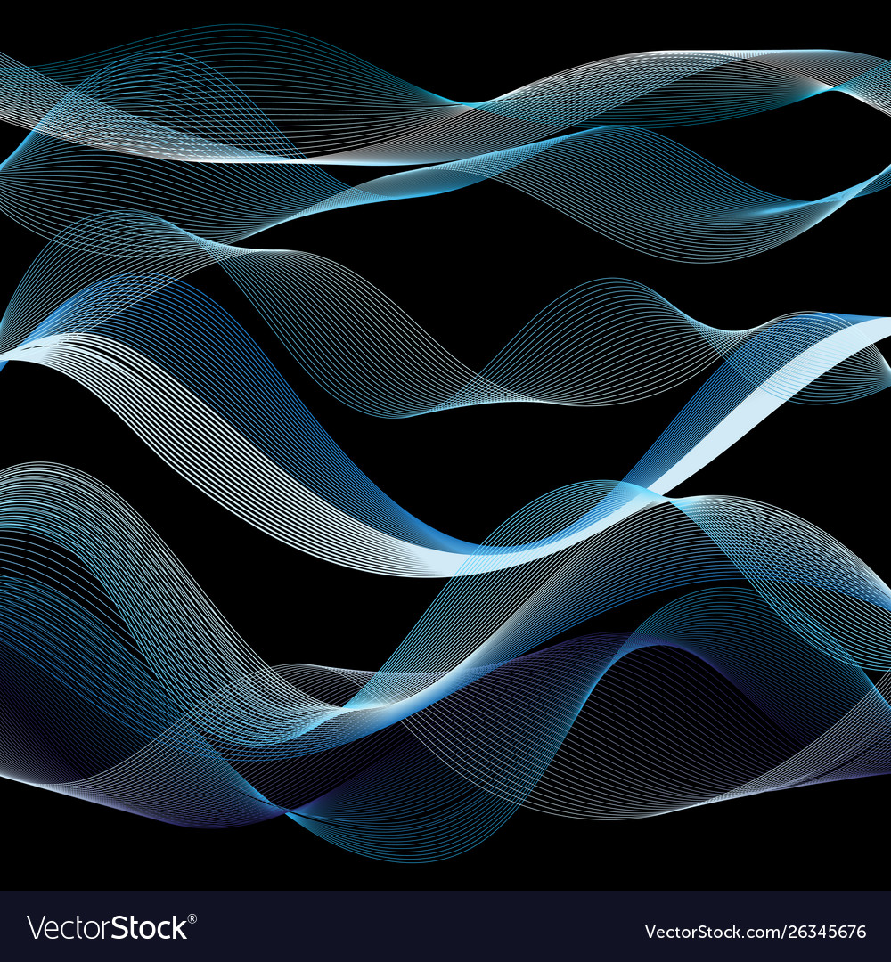 Light waves from lines vector image Light waves from lines