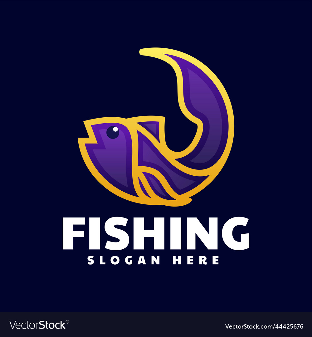 Logo fish gradient line art style