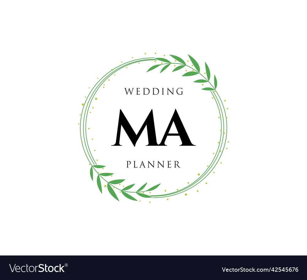 Ma initials letter wedding monogram logos