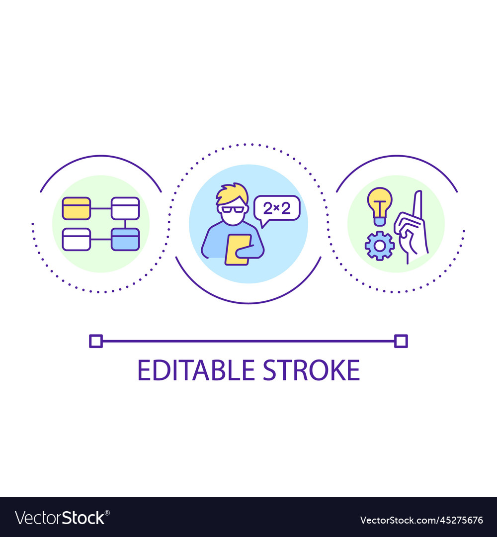 Mathematical approach to programming loop concept vector image Mathematical approach to programming loop concept