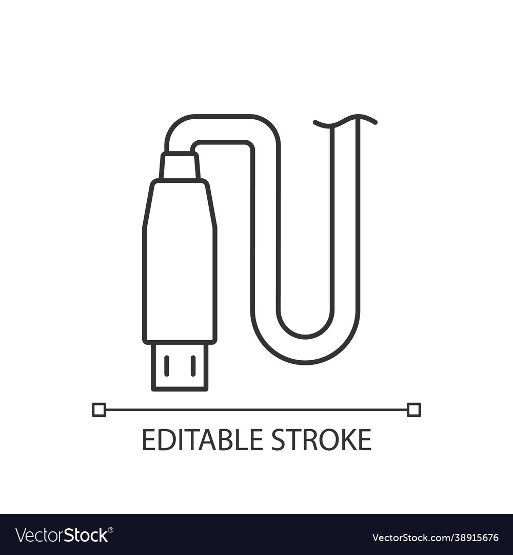 Micro usb output linear manual label icon
