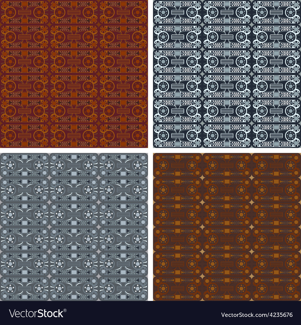Seamless abstract art pattern set