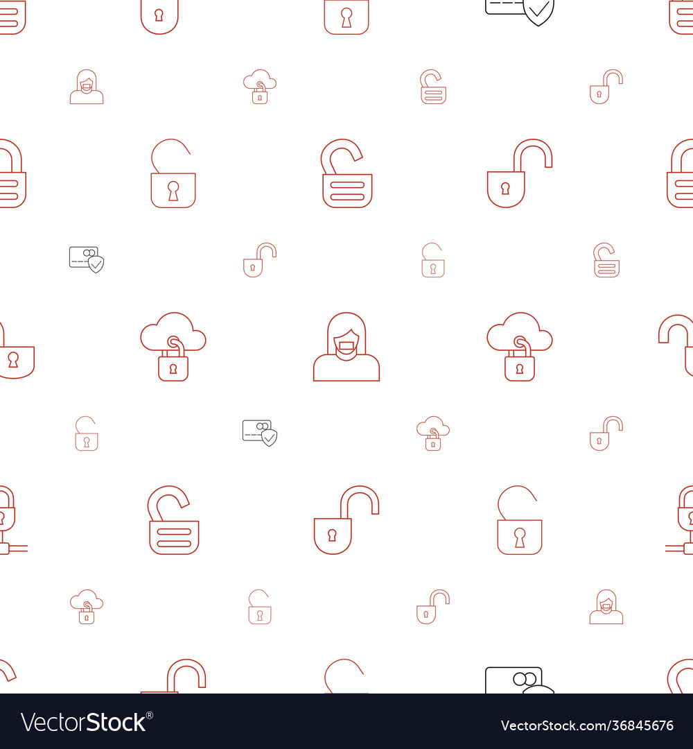 Secure icons pattern seamless white background