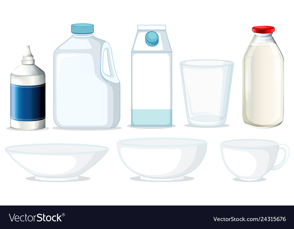Set of different containers