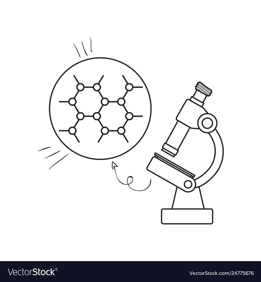 Structure molecular with microscope Vector Image Structure molecular with microscope