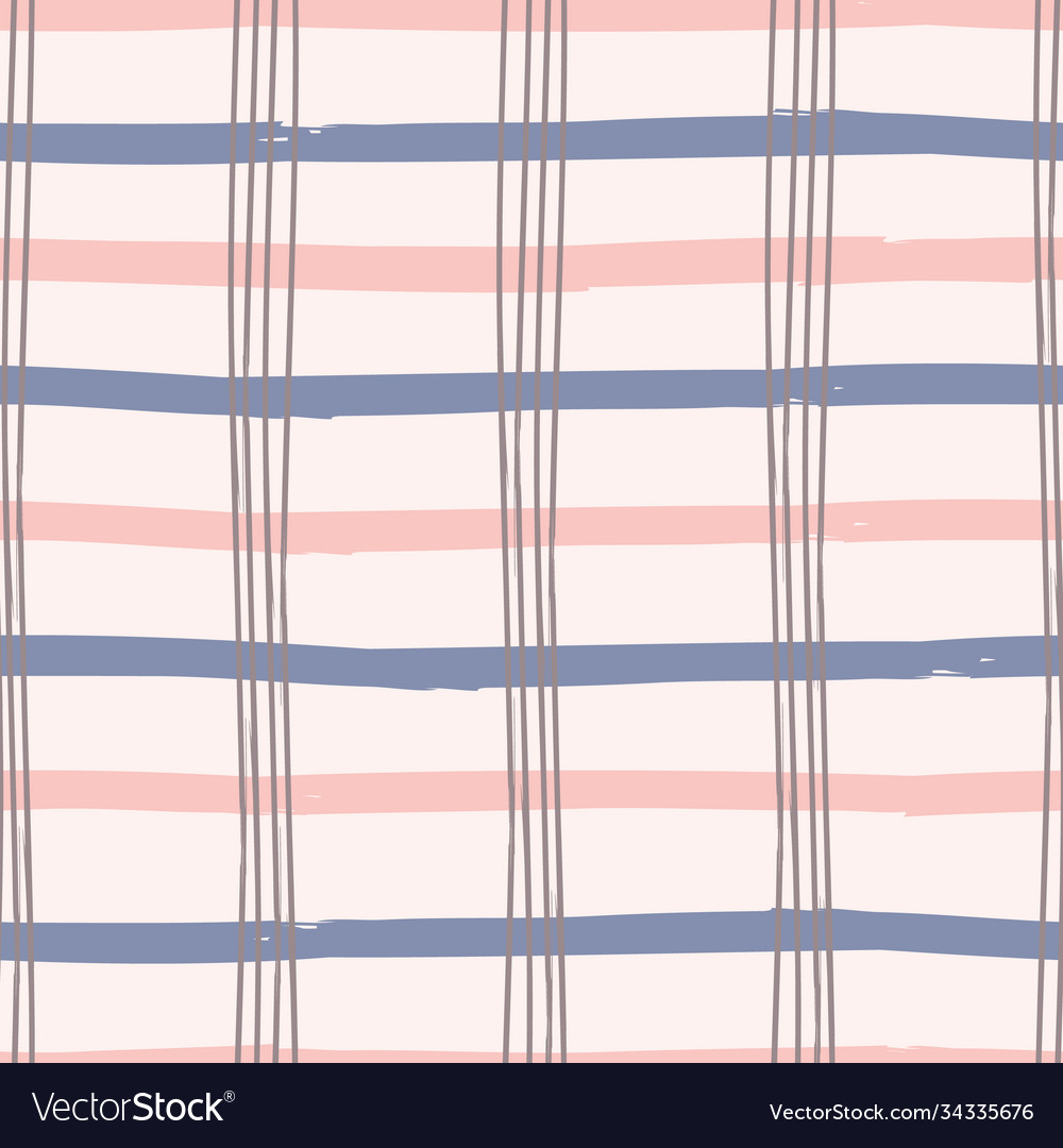 Textured gingham check overlapping stripe vector image Textured gingham check overlapping stripe