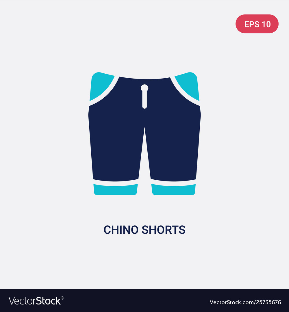 Zwei Farbe Chino Shorts Icon aus Kleidung Konzept