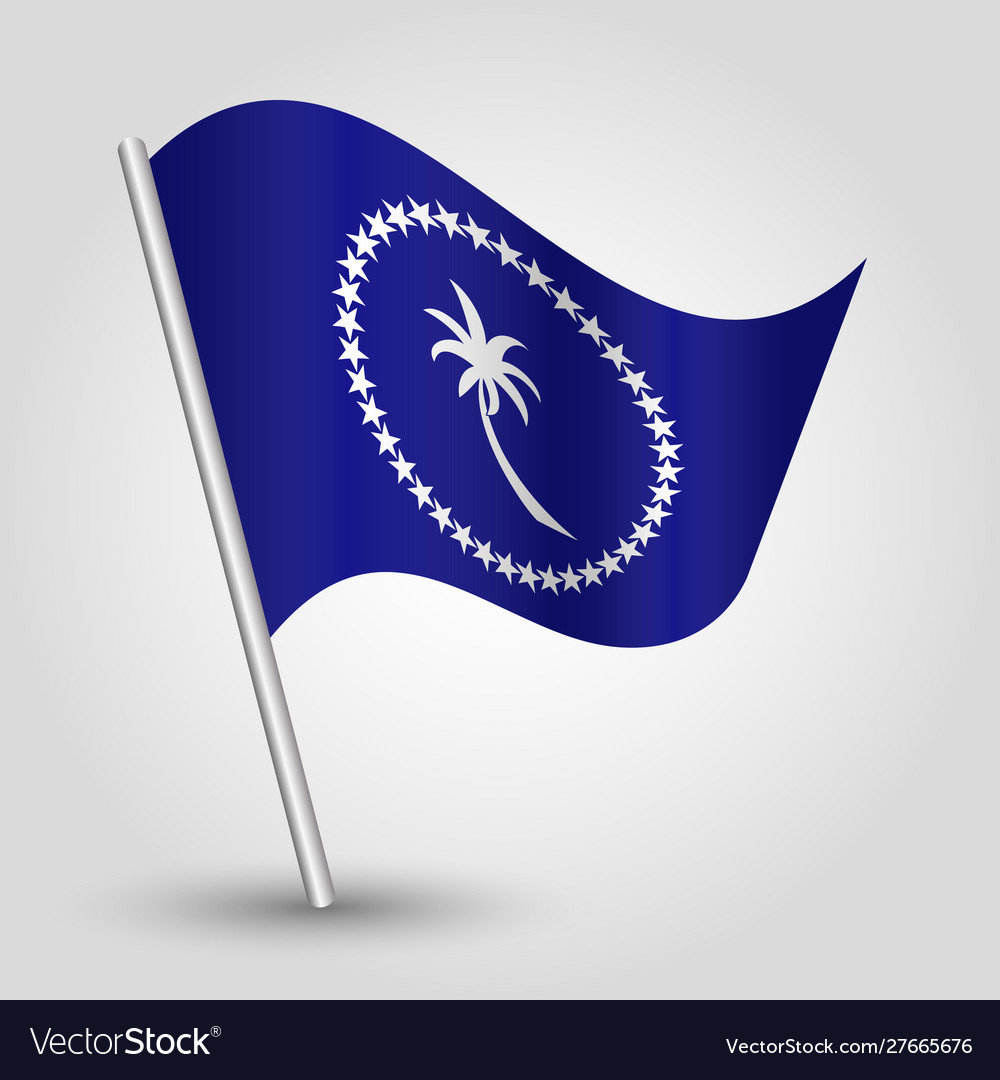 Waving simple triangle chuukese flag Royalty Free Vector