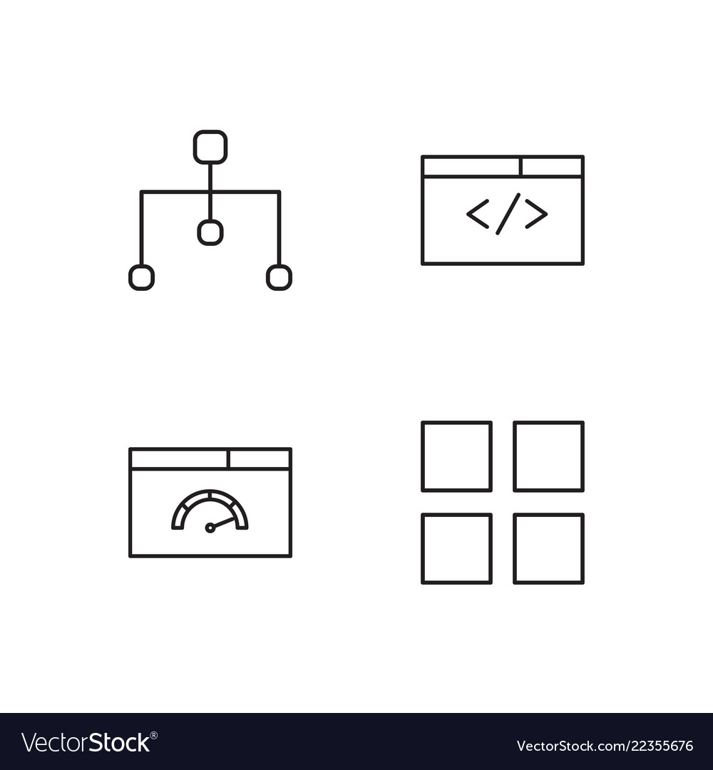 Web simple outlined icons set