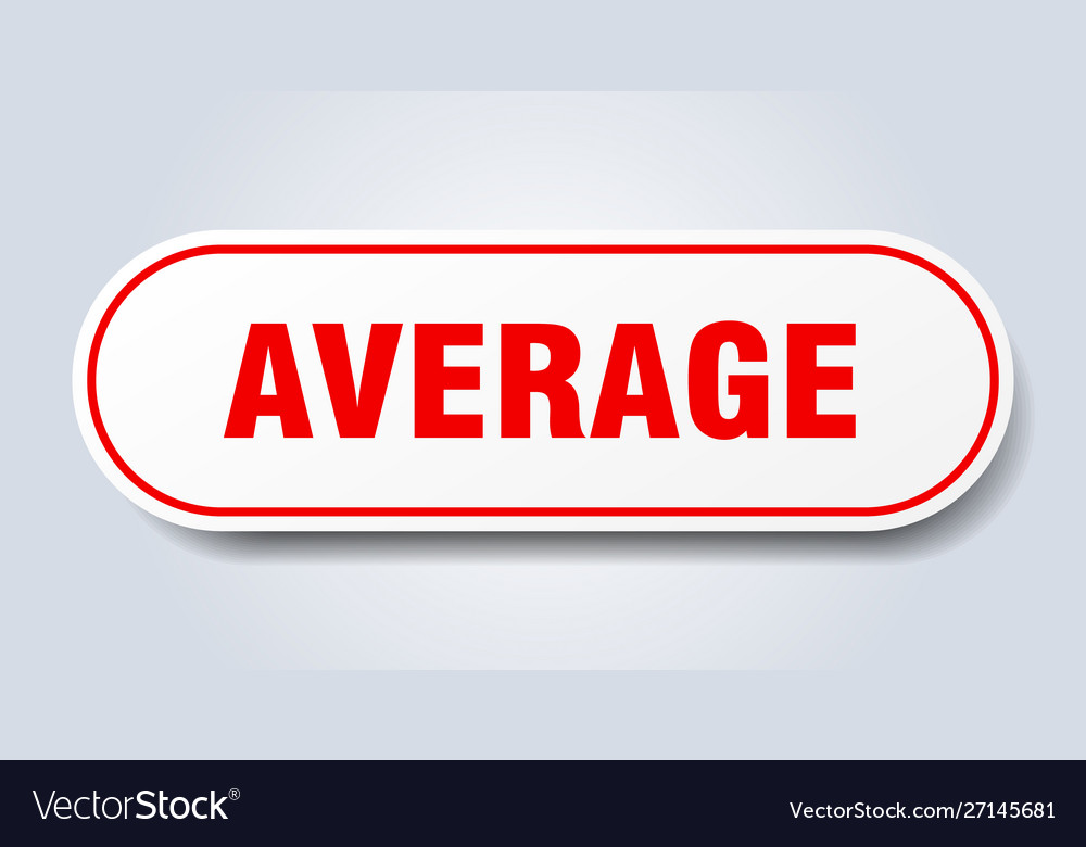 Average sign rounded red sticker Royalty Free Vector Image