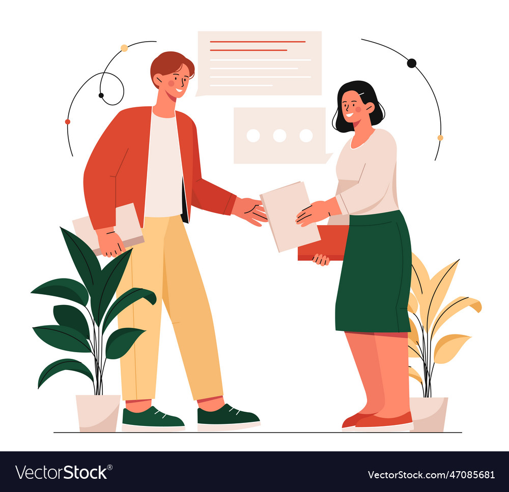 Business conversation concept vector image Business conversation concept