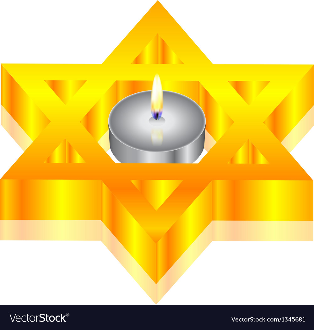 Candle star of david Royalty Free Vector Image