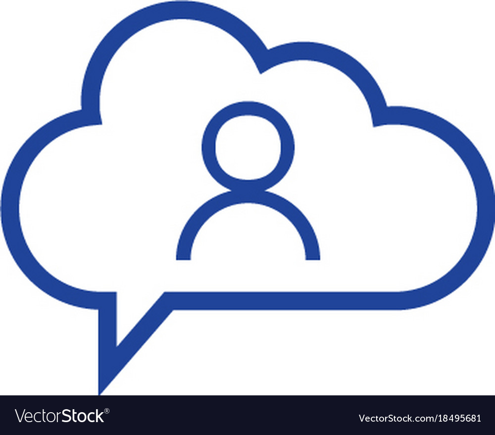 Cloud user icon computing concept