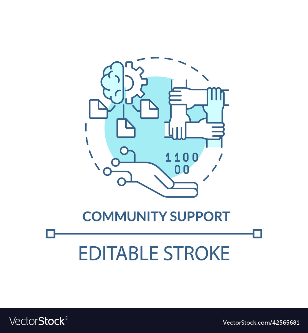 Community support turquoise concept icon Vector Image