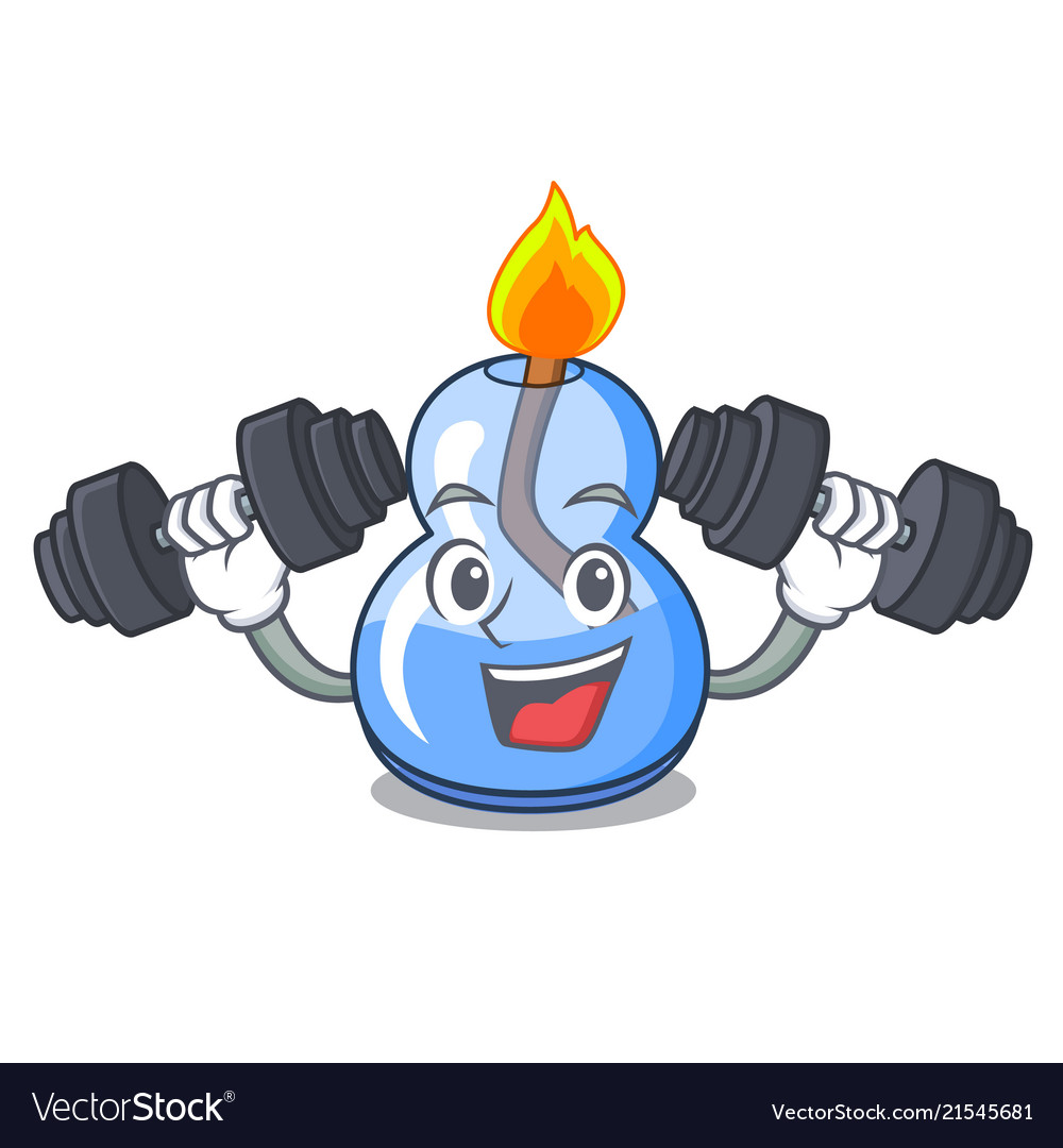 Fitness alcohol burner character cartoon