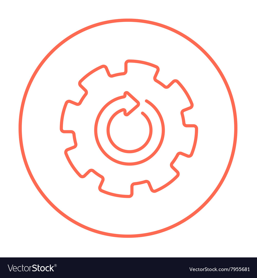 Gear wheel with arrow line icon