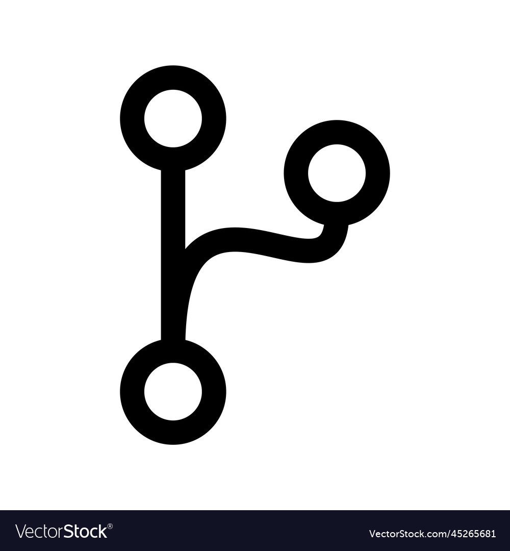 Git branch icon line isolated on white background vector image Git branch icon line isolated on white background