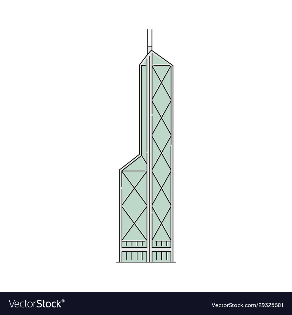 Hong kong famous skyscraper icon cartoon sketch Vector Image Hong kong famous skyscraper icon cartoon sketch Vector Image