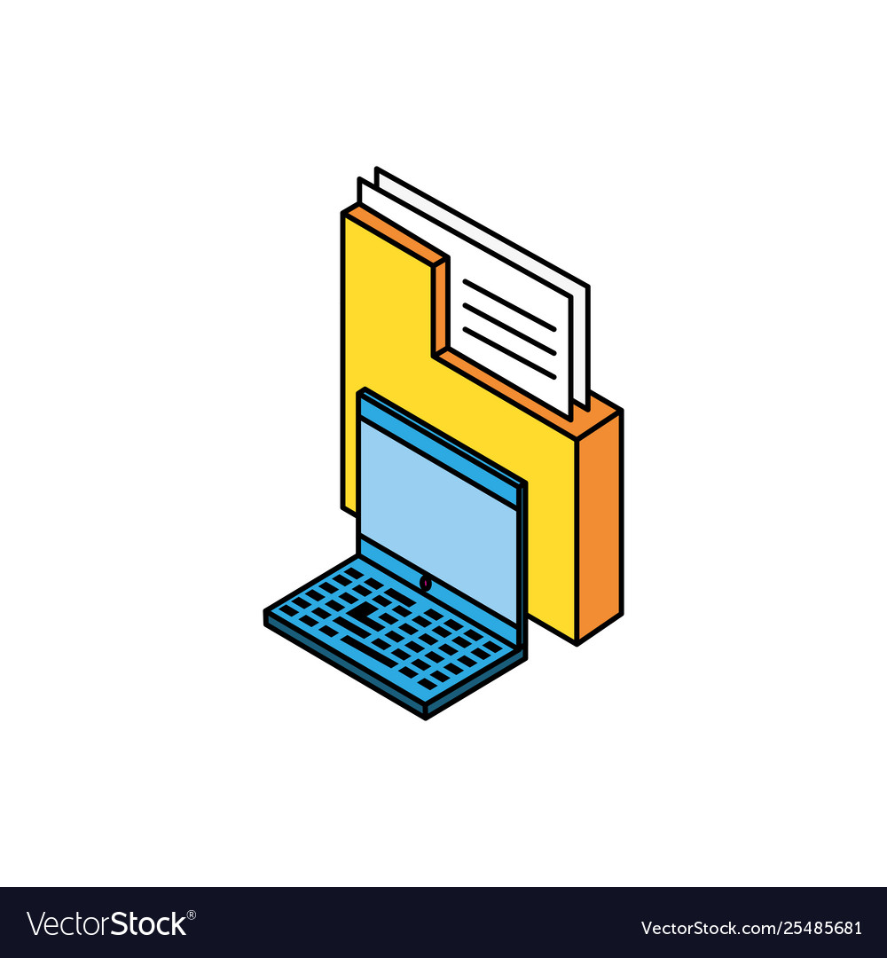 Laptop computer with folders