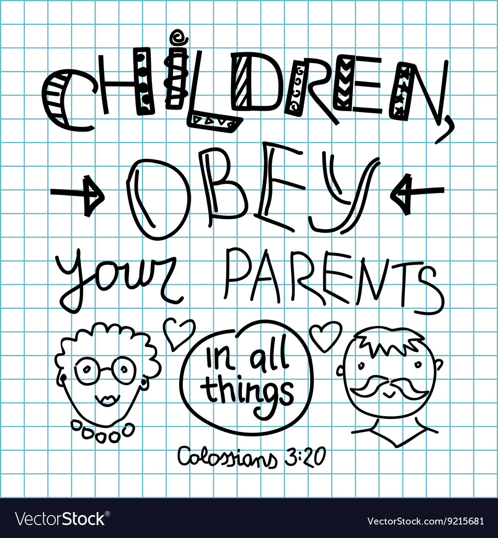 lettering-bible-children-obey-your-parents-vector-image