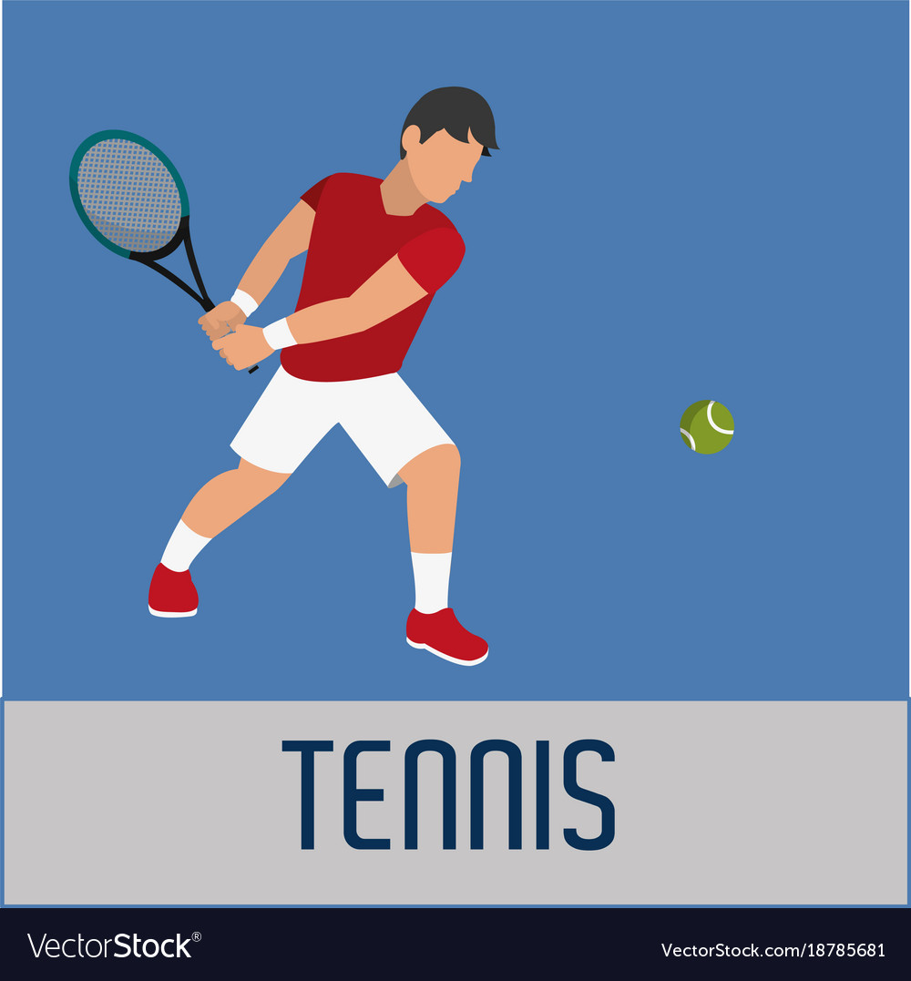 Man play tennis with racket and ball object