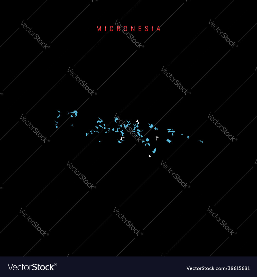 Micronesia flag map chaotic particles pattern