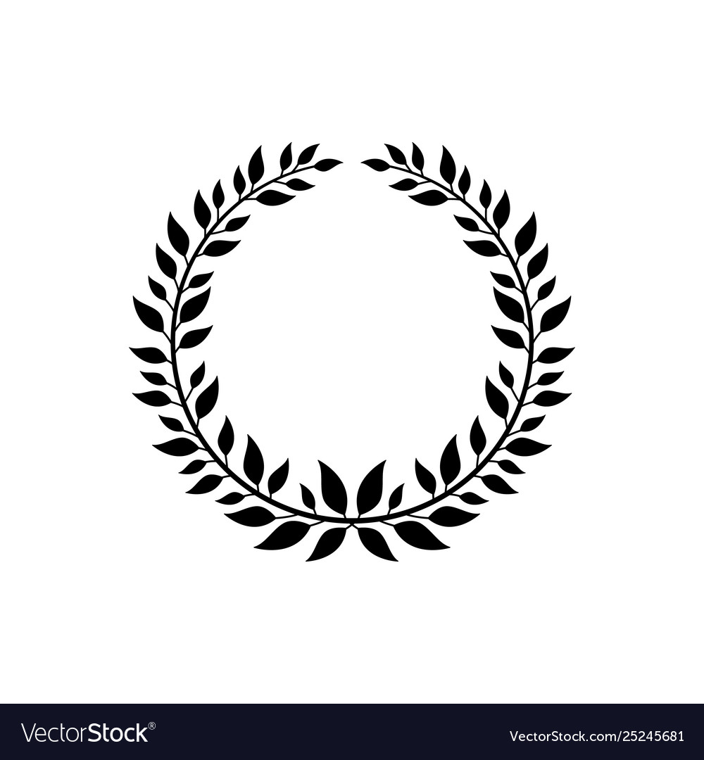 Ornate Victory Wreath Symbol Black Laurel Vector Image