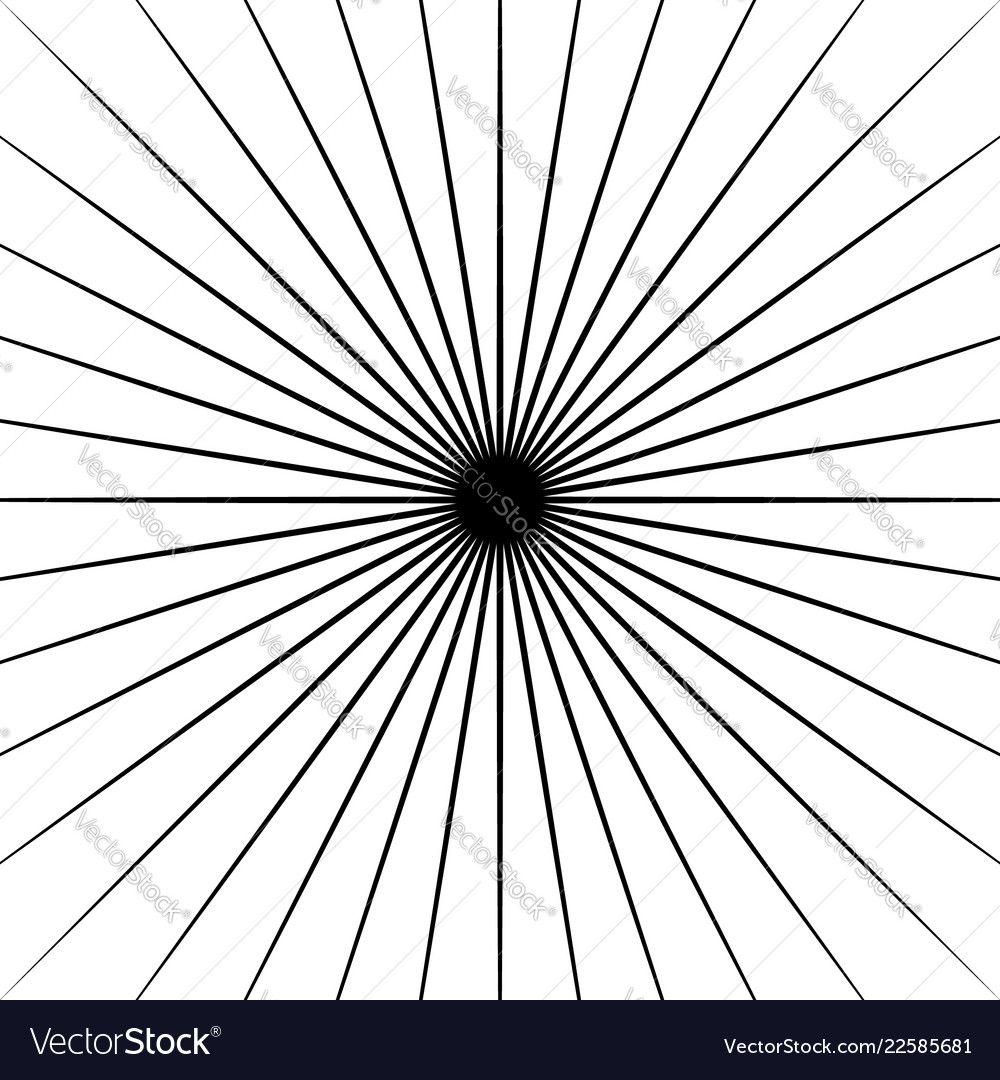 Radiating lines starburst pattern radial rays vector image Radiating lines starburst pattern radial rays