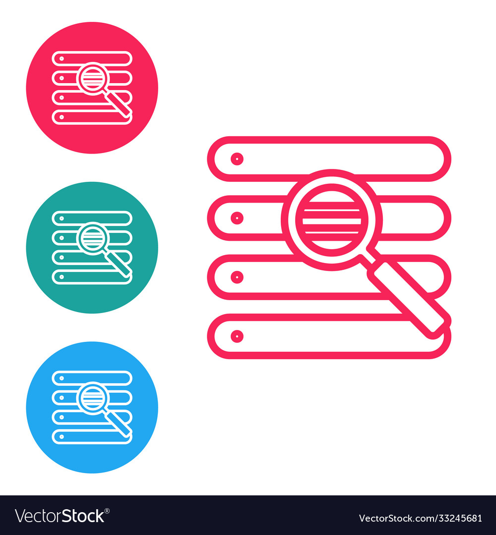 Red line search in a browser window icon isolated Vector Image Red line search in a browser window icon isolated