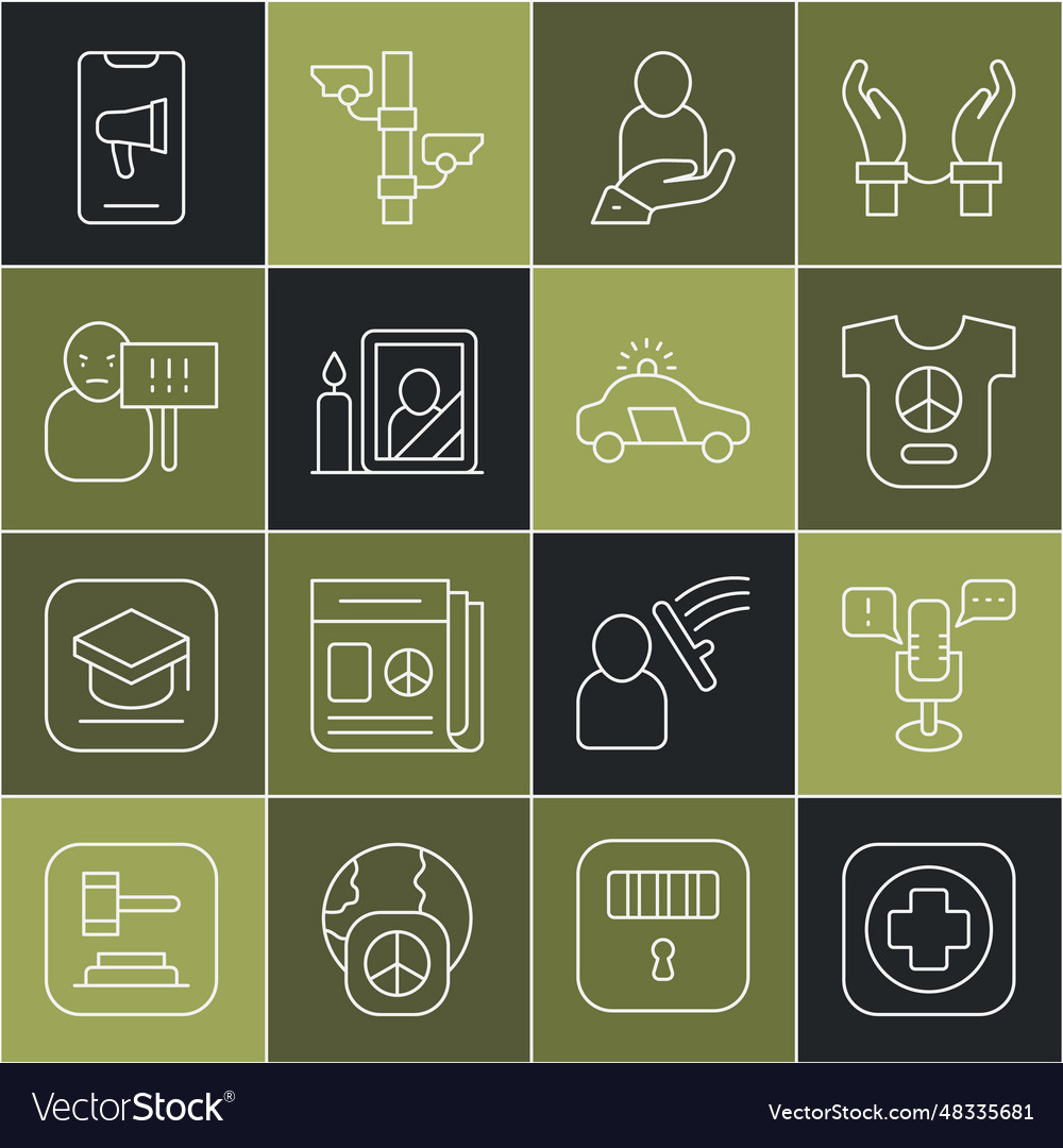 Set Line Krankenhaus Schildfreiheit vector image Set Line Krankenhaus Schildfreiheit