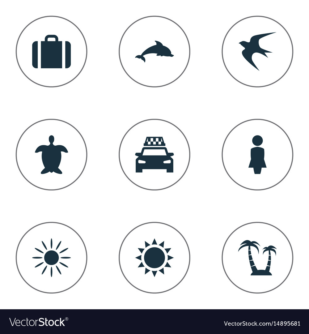 Set of simple seaside icons