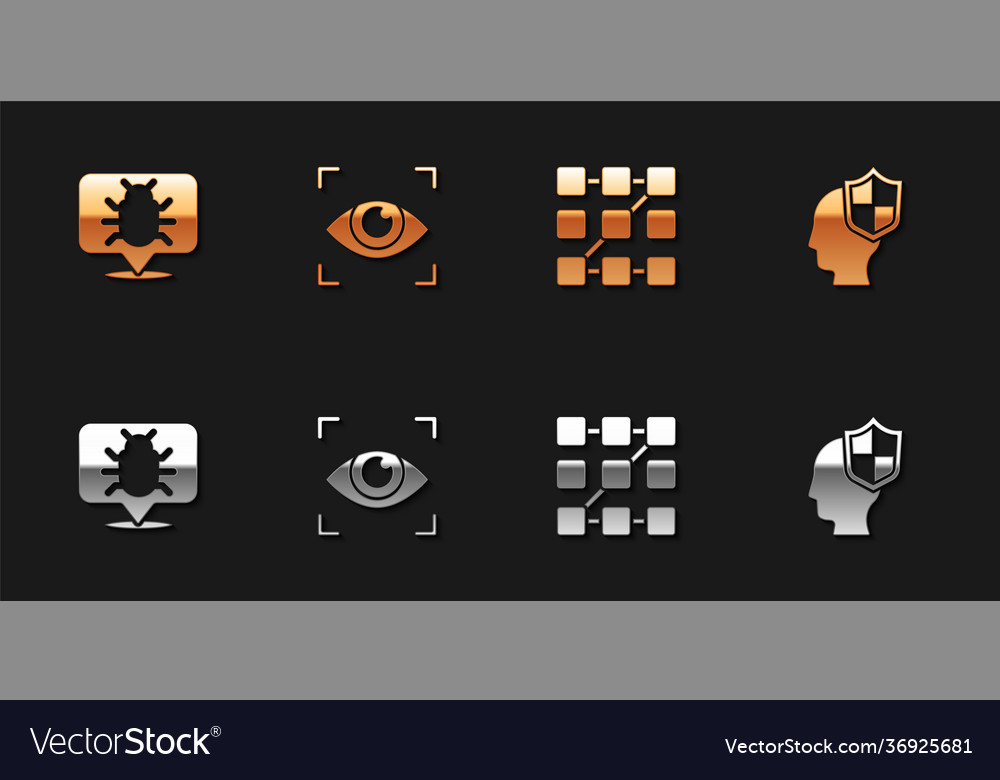 Set system bug eye scan graphic password Vector Image Set system bug eye scan graphic password