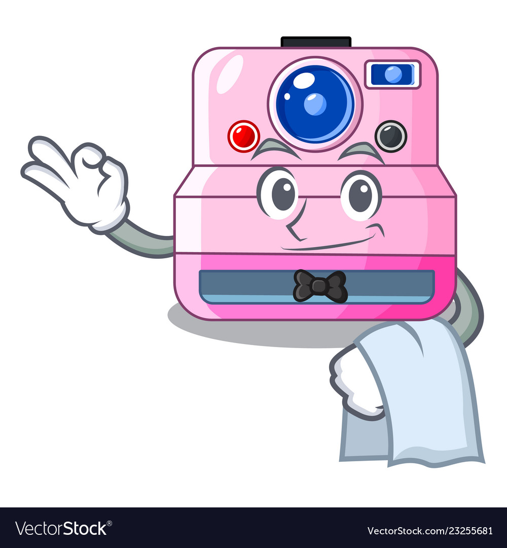 Waiter instant camera in a shape character