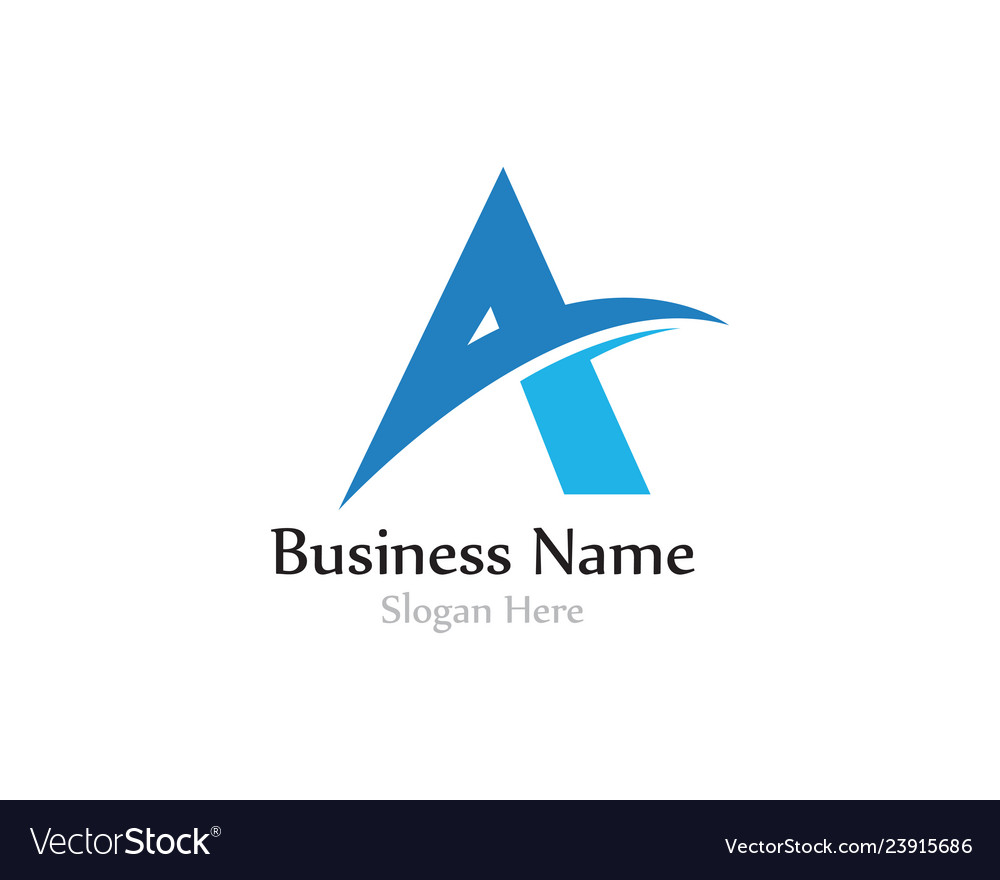 A letter logo with swoosh Royalty Free Vector Image