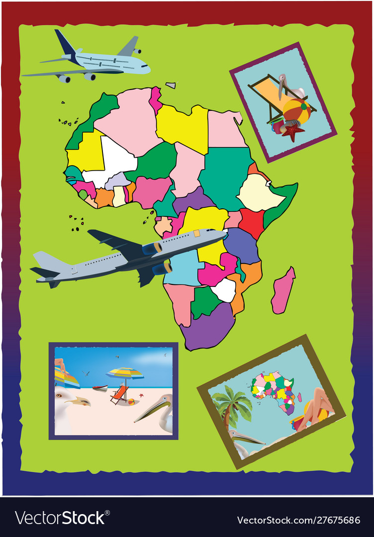 African continent holiday postcard