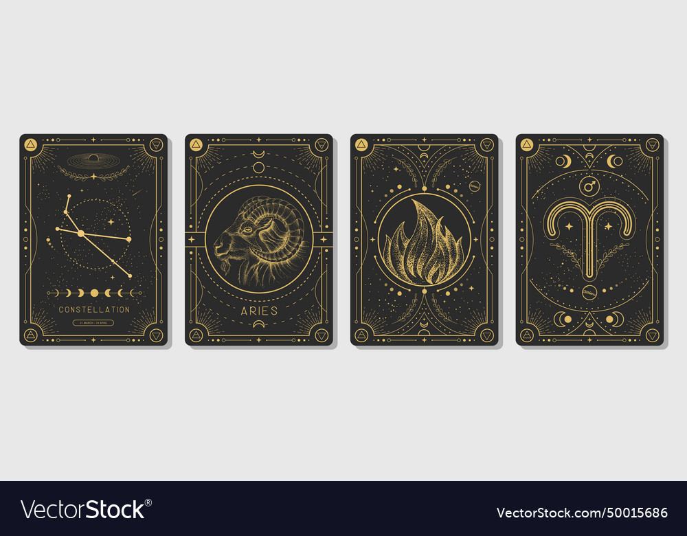 Cards with astrology aries zodiac sign characteric