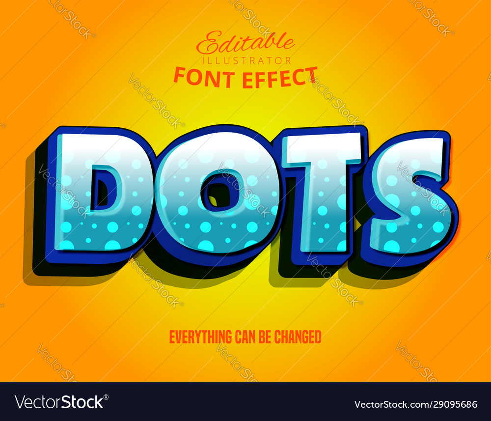 Dots text editable font effect