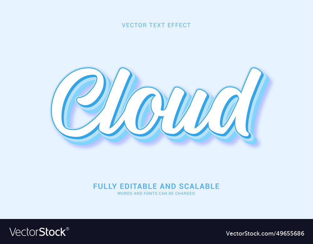 Editable text effect cloud style