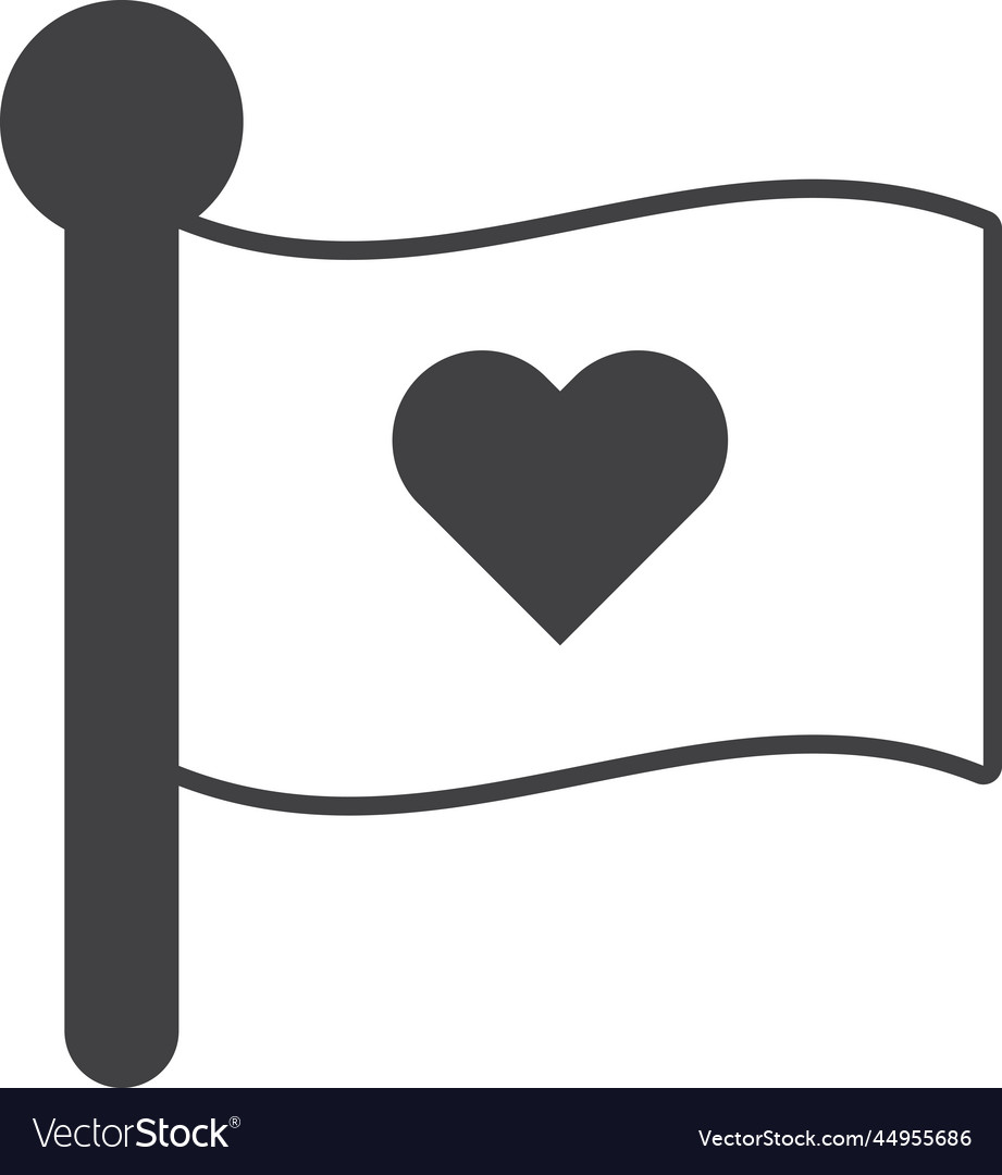 Flag and heart in minimal style