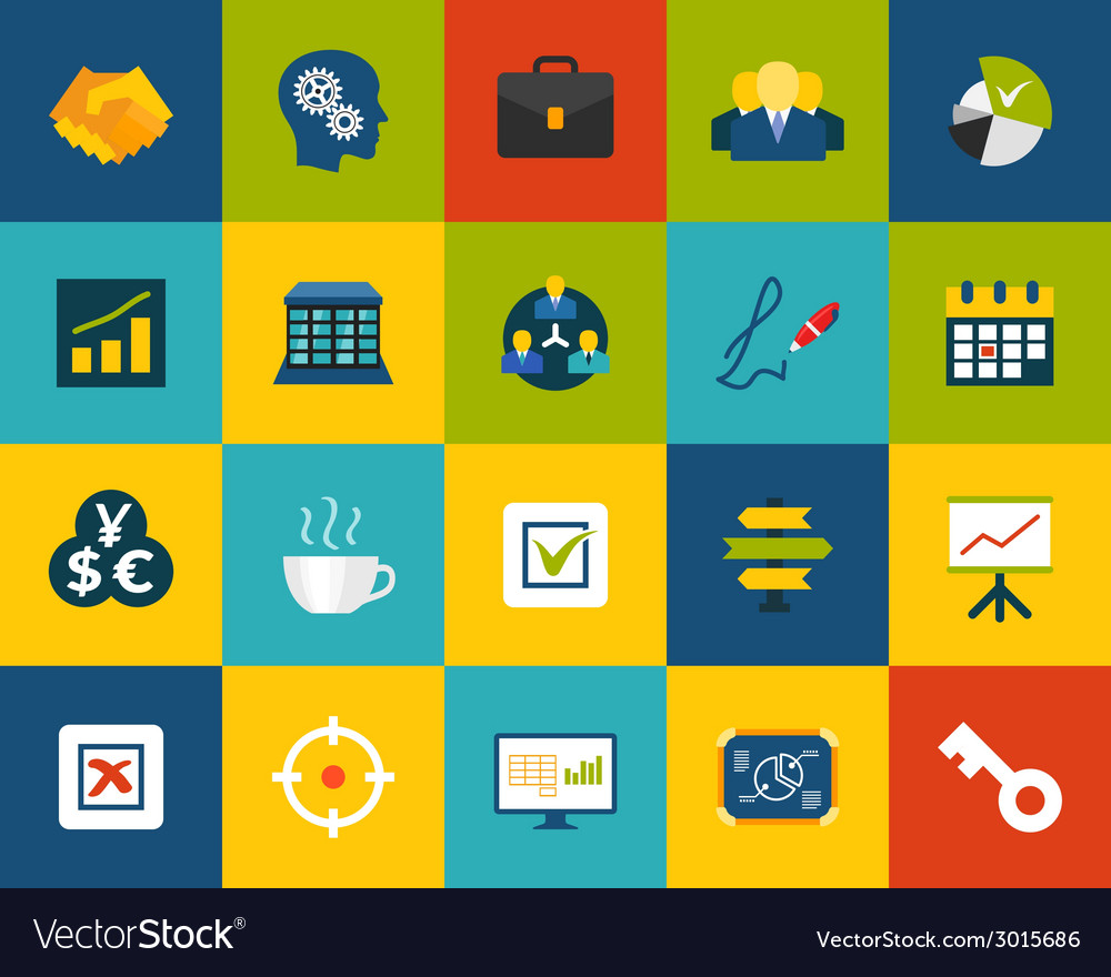 Flat icons set 25 Royalty Free Vector Image - VectorStock