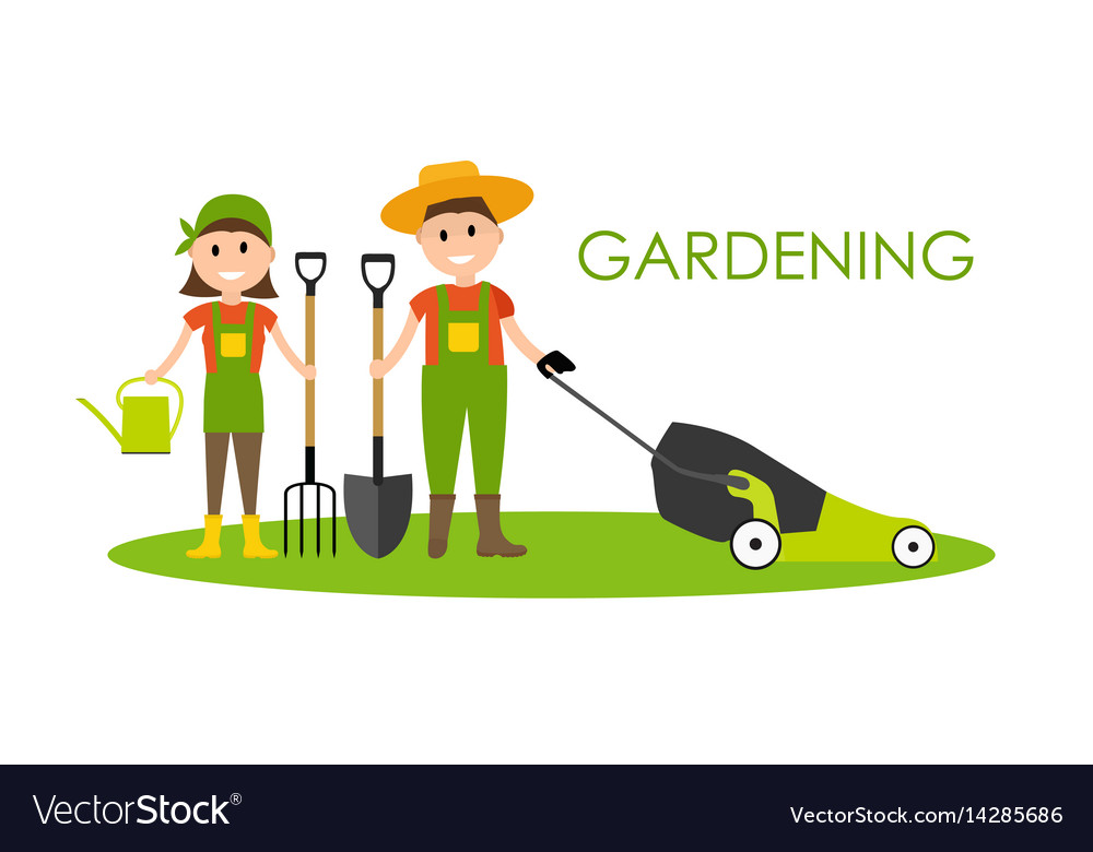 Garden background farmer Royalty Free Vector Image