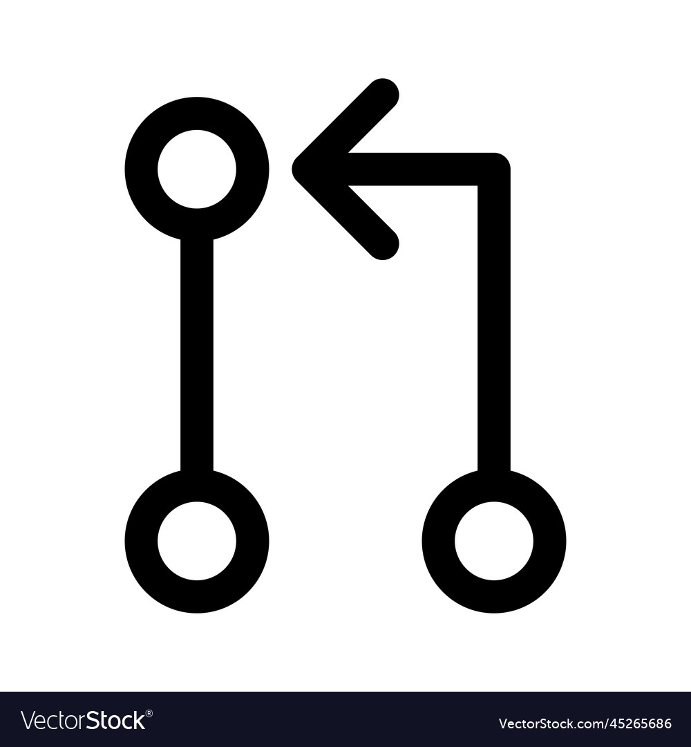 Git pull request icon line isolated on white vector image Git pull request icon line isolated on white