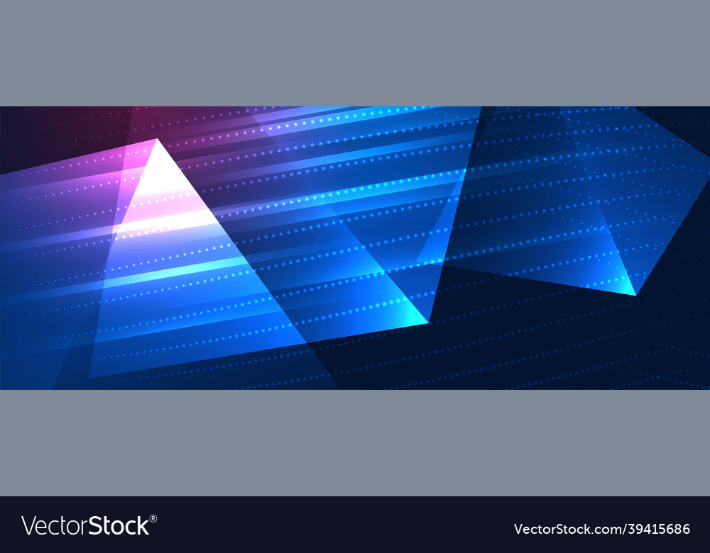 Glowing technology style banner with triangle